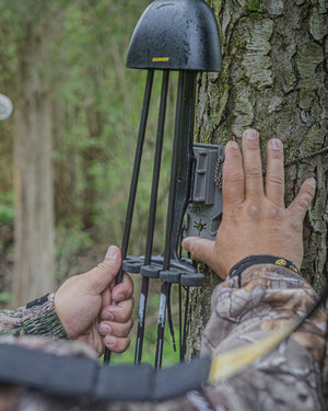The Bark Shark Quiver Tree Mount was created for the hunter who did not have a solution for mounting their quiver to any tree or limb without the need of screw in hooks.